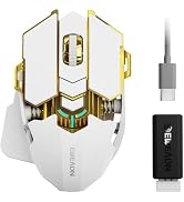 EWEADN G5 Tri-Mode Wireless Gaming Mouse, 12800 DPI Programmable Ergonomic Mouse with Metal Base ...