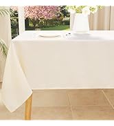 smiry Rectangle Table Cloth, Waterproof Anti Scratch Polyester Tablecloth, Decorative Washable Fa...