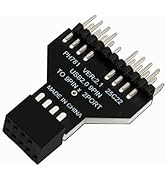 WLGQ USB 2.0 Motherboard 9-Pin Header to Dual Port Adapter, Internal USB Splitter, Black