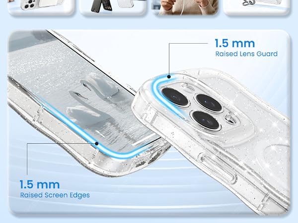 crystal Clear case transparent case magnetic case glitter case Glossy case cute case aesthetic case
