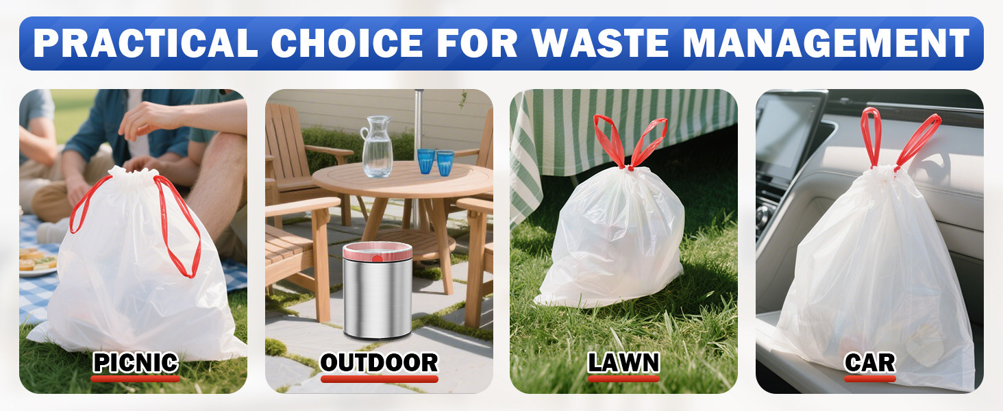 Multipurpose Drawstring Trash Bags