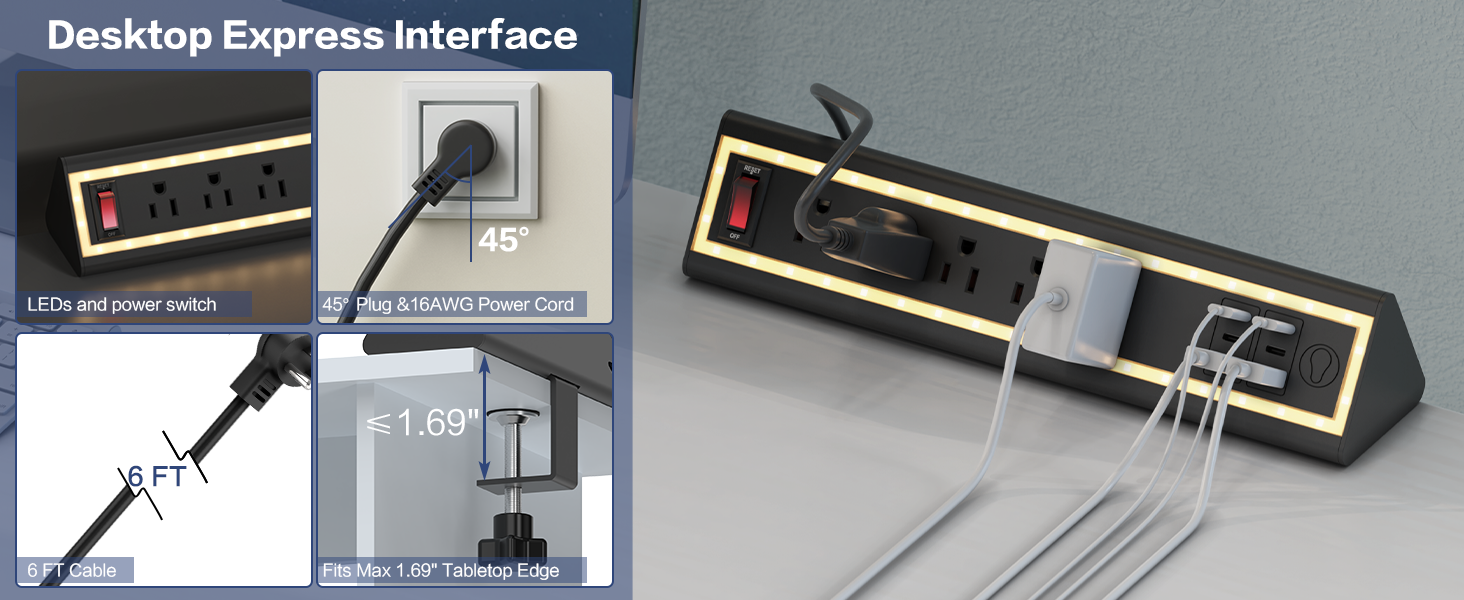Power Strip?Surge Protector?Charging Station?Desk Clamp?USB Hub?PD Fast Charging