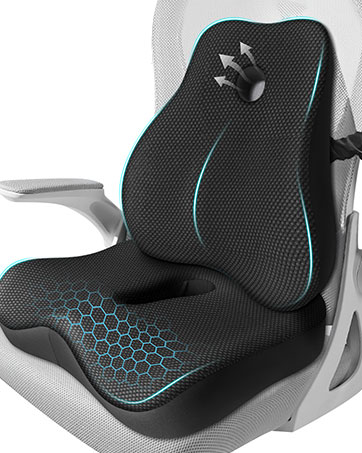 Seat Cushion &amp;amp; Lumbar Support Pillow Set for Office Chair