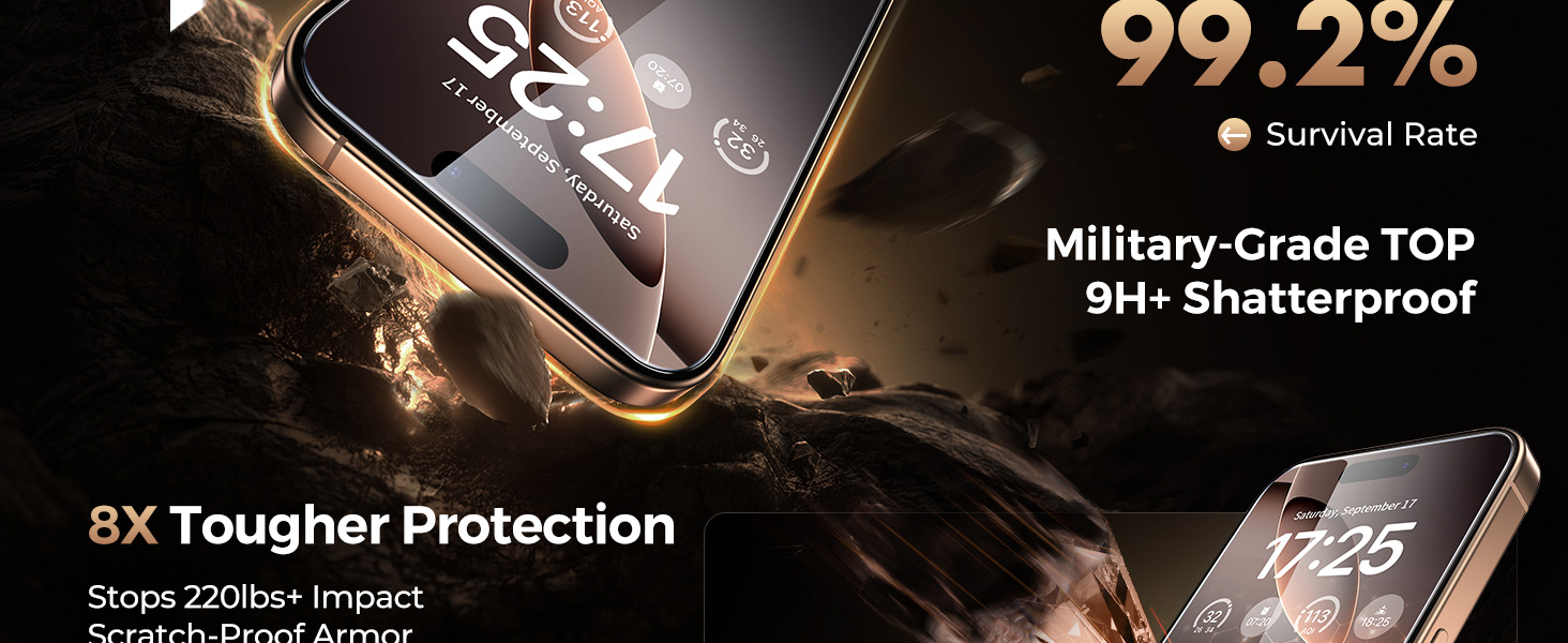 2 Pack for iPhone 16 Pro Max Screen Protector Tempered Glass