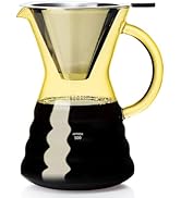 Unbreakable - Pour Over Coffee Maker with Permanent Stainless Filter 27 fl oz, Thickened Heat-Res...