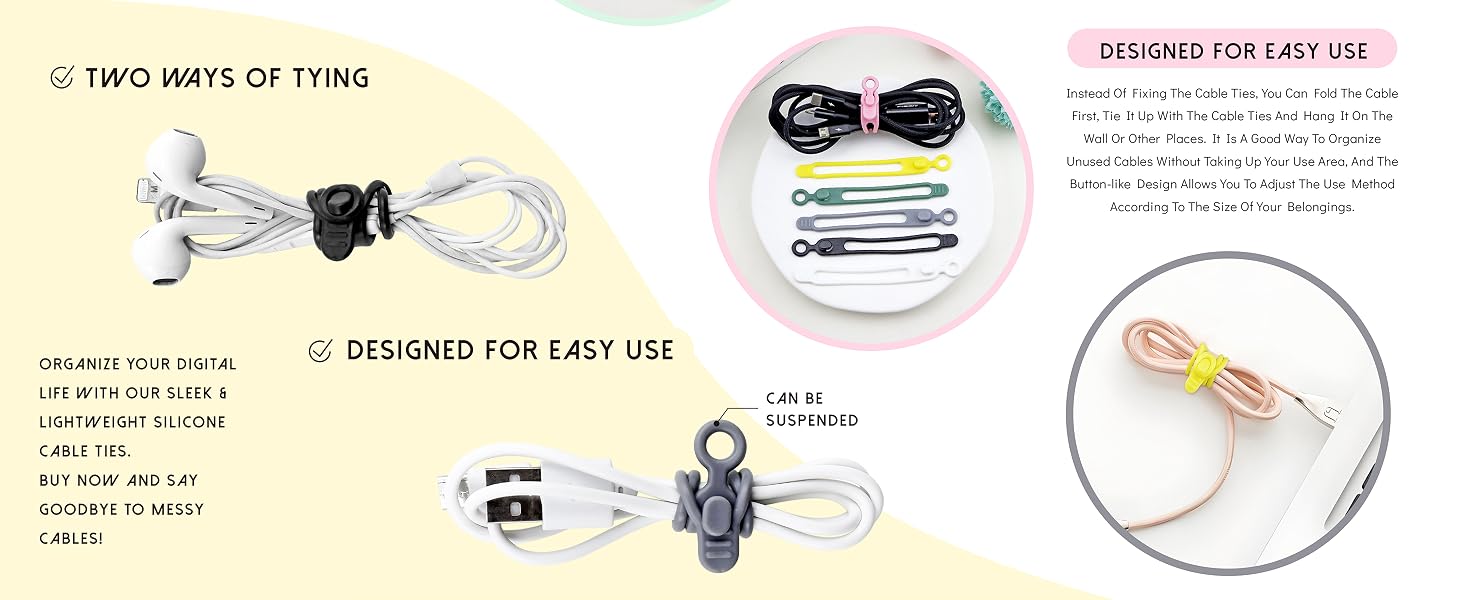 Reusable Cable Ties Wire Organizer in Home, Office