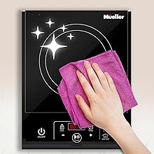 Easy clean induction cooktop; portable cooktop for small spaces; electric stove; mueller muellerhome