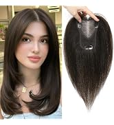 LEDIZE Hair Toppers for Women Real Human Hair, 360° Hair Topper No Bangs, Upgrade Lace Base Human...