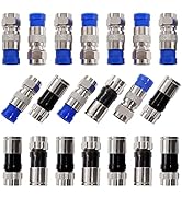 mxuteuk 20PCS RG6 Compression Connectors F Type Coaxial Cable Connectors with Waterproof Seal Rin...