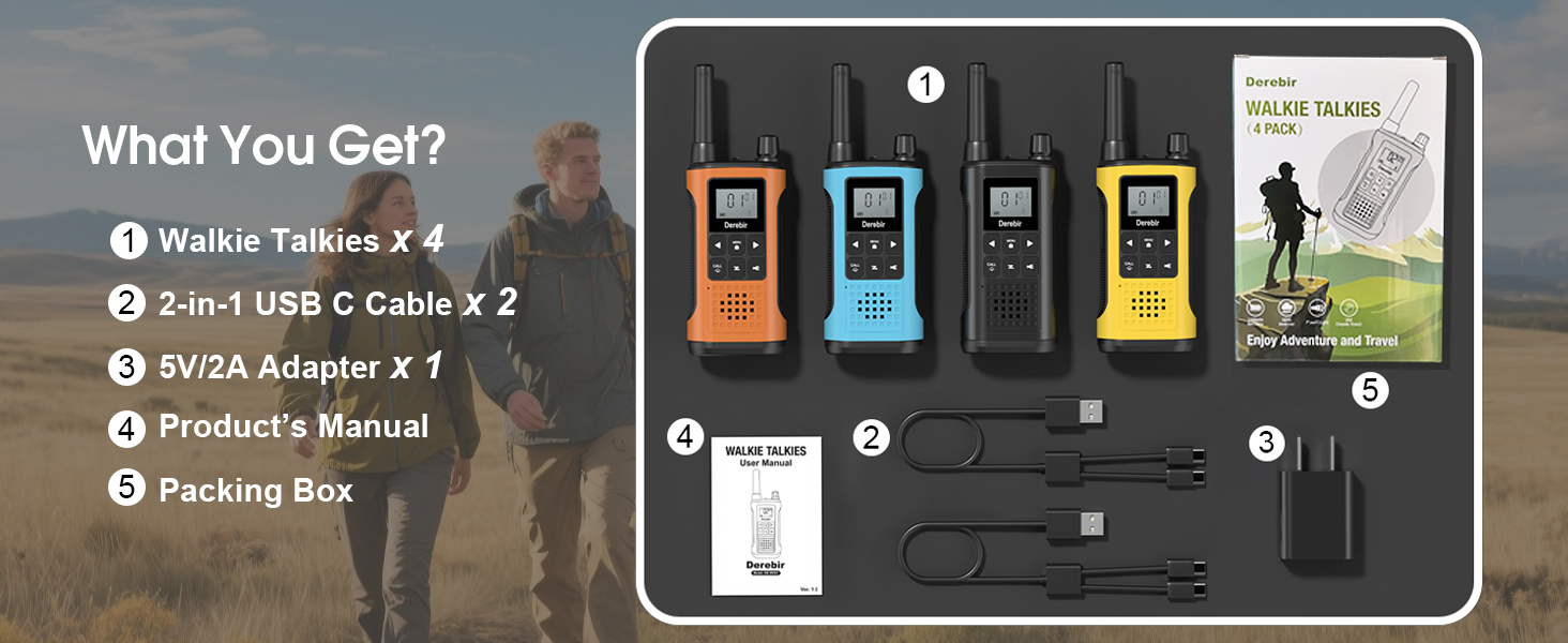 Rechargeable Walkie Talkies for Adults Long Range