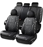 CAR Pass Bling Car Seat Covers, Microfiber Nappa Leather Luxury Cushioned, Waterproof Heavy-Duty ...