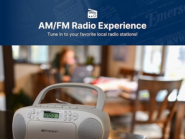 Boombox has AM and FM Radio. Tune in, experience and listen to your favorite local radio stations.
