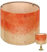 Housoutil Bamboo Drum Lamp Shade, Vintage Pendant Light Cover, Decorative Bamboo Woven Lampshade ...