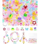350PCS FIVEIZERO Cute Candy Acrylic Beads for Bracelet Making – Kawaii Aesthetic Kandi Beads in B...