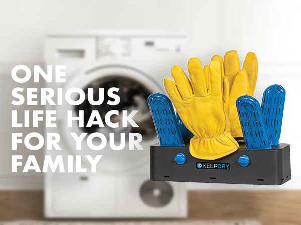 An image of a laundry room. Text reads z'one serious life hack for your family"