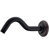 8 Inch S-Shape Curved Shower Arm with Flange Stainless Steel Shower Head Extension Replacement Pi...