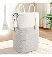 Woven Laundry Basket for Clothes, 65L Large Rectangle Laundry Hampers, Nursery Storage Basket for...