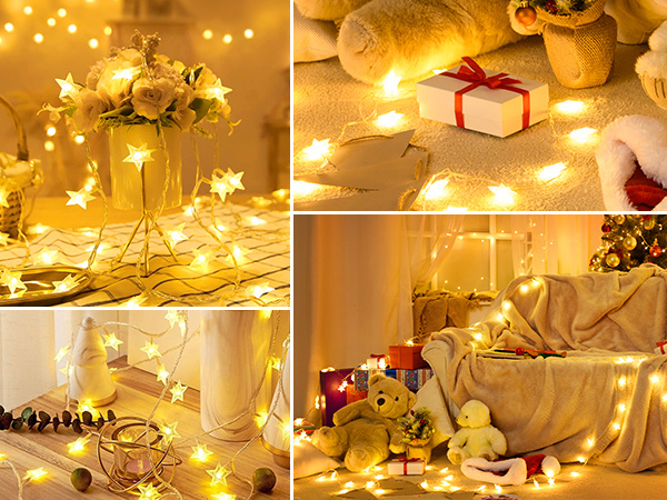 33 ft 100 LED Star Fairy String Lights