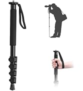ULANZI TB12 61-Inch Camera Monopod - Portable Tripod &amp; Monopod Photography Stick with 5-Section H...