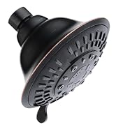 BRIGHT SHOWERS High Pressure Rain Showerhead 9 Spray Settings Shower Head, Angle Adjustable Bathr...