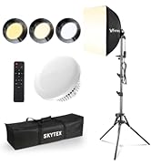 Softbox Lighting Kit, Skytex Soft Box 16x16in |Upgrade 135W 2700-6400K 100V-240V AC E27 LEDBulb C...