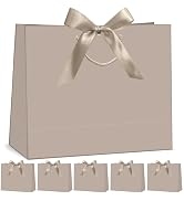 CINSOEN 12 Pcs Paper Gift Bags with Handles, Thank You Gift Bag with Ribbon Bow for Graduation We...
