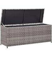 Extra Large Outdoor Storage Box Waterproof, Poly Rattan Deck Box for Patio Garden Furniture, Outd...