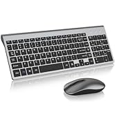 Wireless Keyboard and Mouse Combo | cimetech Compact Full Size Wireless Computer Keyboard and Mou...