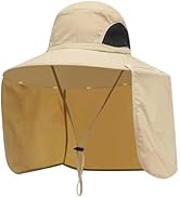 Men Hat Sun Protection Waterproof Outdoor Hat Khaki Quick Dry Breathable Bucket Hat Summer Fishin...