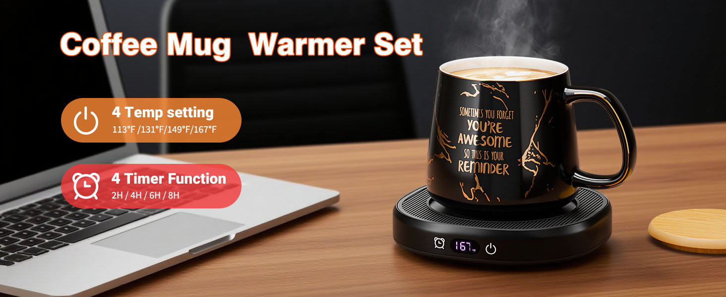 awesome mug coffee warmer set 