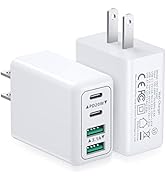 USB C Wall Charger[2 Pack], Costyle 40W 4 Port Fast Charging Block Double USB C Charger Dual Port...