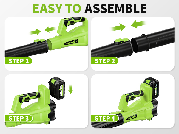 FULLYEA Cordless Leaf Blower 150 MPH/500 CFM, 6 Speed Modes