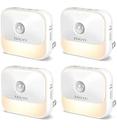ZISUYU Upgraded Plug-in LED Night Light with Motion Sensor &amp; Dusk to Dawn Sensor, Dimmable LED Ni...