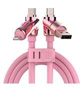 MFish 240W 4-in-1 Charging Cable with Carrying Case, 6.6FT Fast Charger USB-A &amp; USB-C to USB-C/Li...
