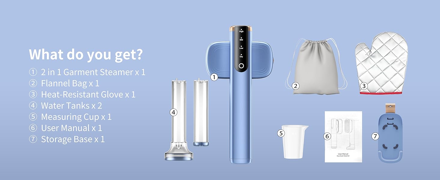 MIYOKO 2-in-1 Garment Steamer for Clothes