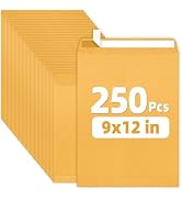 SUNEE 9 x12 Manilla Envelopes, 28lb Brown Kraft, Ultra Strong Quick-Seal Security Catalog Mailing...