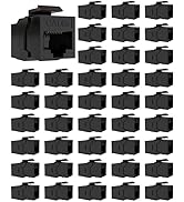 VANDESAIL 40 Pack CAT6A RJ45 Keystone Couplers, Ethernet Keystone Jack Female to Female RJ45 Coup...