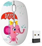 FMOUSE Cute Wireless Mouse, Silent Dual Mode Bluetooth Mice for Laptop, iPad, Comupter, Tablet wi...