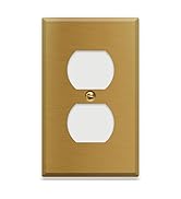 1-Gang Brass Outlet Cover, Satin Brass Duplex Outlet Covers, Standard Size 4.5