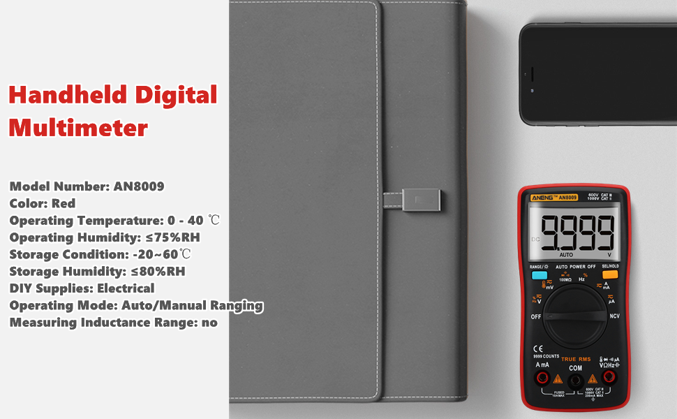 Digital Multimeter True RMS AC/DC Voltage Electronic Meter