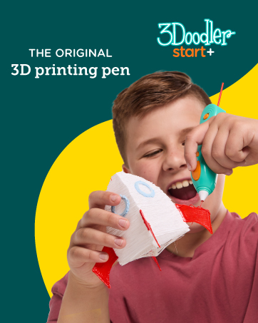 3Doodler the Original 3D Printing Pen. Boy creating a rocket with 3Doodler Start+ 3D Printing Pen.