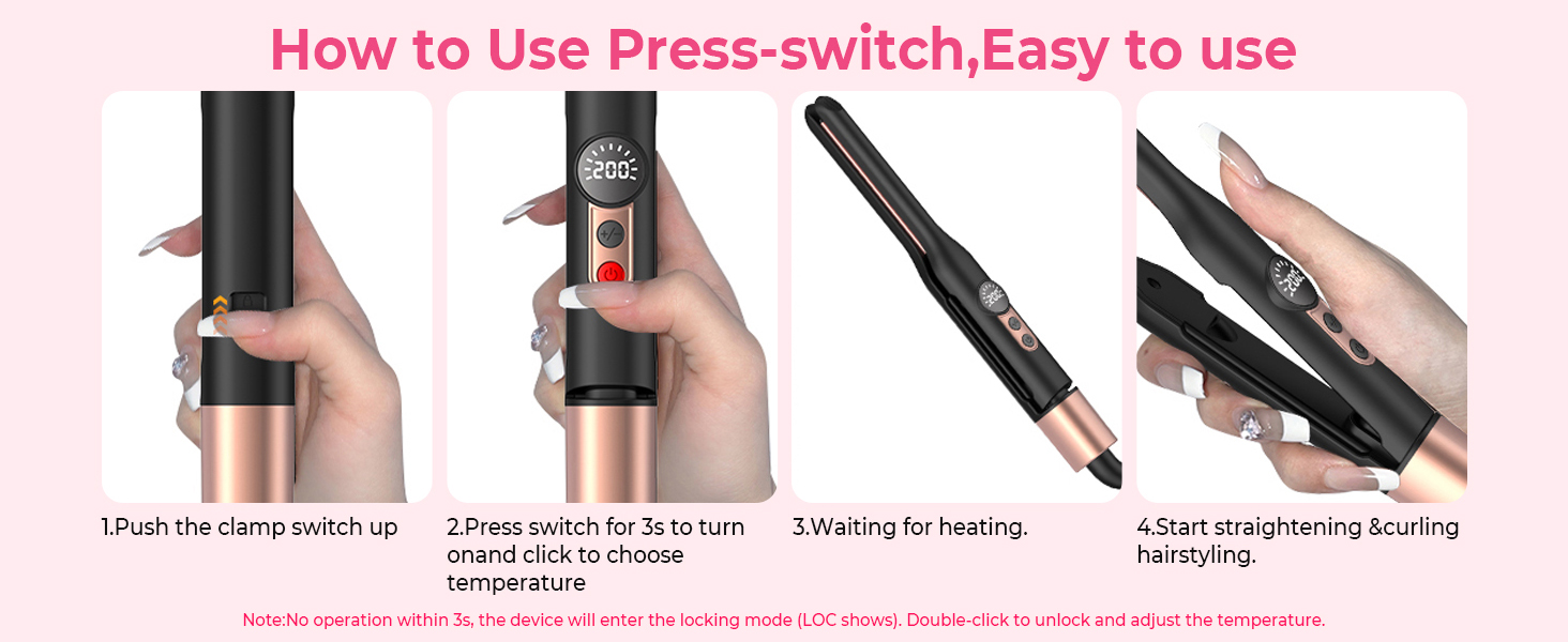 2 in 1 hair straightener and curler easy to use