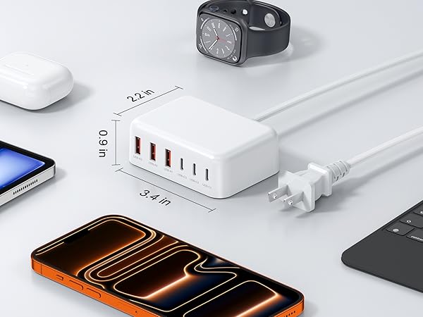 6 Ports for Fast Charging
