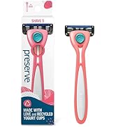 Preserve Shave 5 Five Blade Refillable Razor, Made from Recycled Materials, Coral Pink