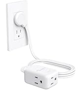 Flat Extension Cord 6ft, NUTICT Indoor 3 Prong Cord Extension with 900J Surge Protector, 13A/1625...