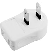 Xiwai NEMA 1-15P USA Outlet Saver Power Extension Adapter 2-prong 2 Outlets 90 Degree Left Right ...