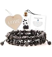 2 Pcs Healing Crystal Bracelet 8mm Bead Bracelets Adjustable Handmade Gemstone Natural Crystals a...
