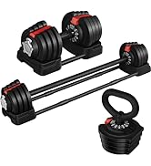Yaheetech Adjustable Dumbbell Set Free Weight Dumbbells 40lbs/52.5lbs/90lbs Fast Adjust Dumbbells...