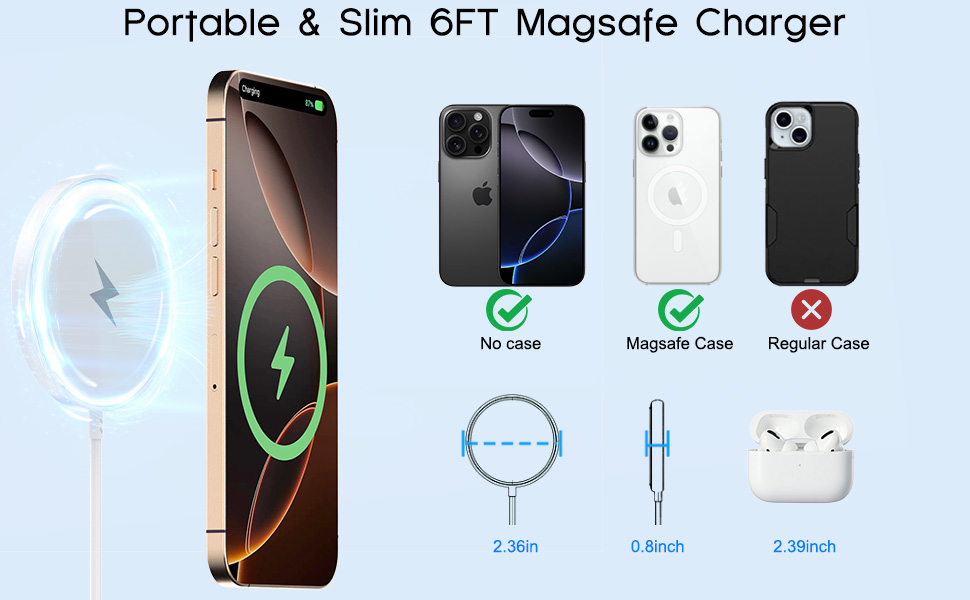 6ft long magsafe charger pad magnet charger