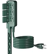 HBN Outdoor Power Stake Waterproof with 6FT Long Extension Cord, 3 Grounded Outlets Yard Power St...